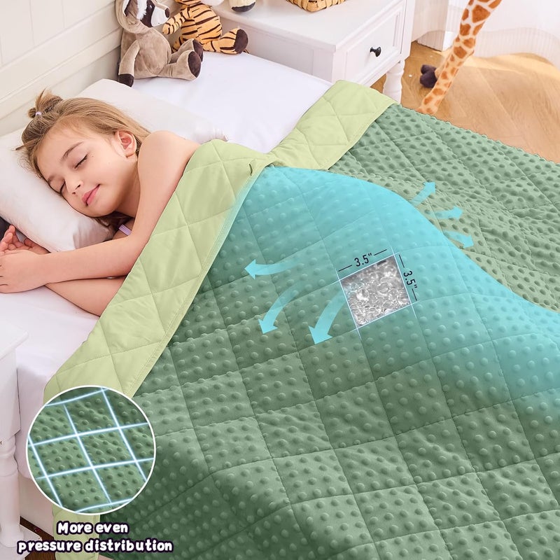 yescool Weighted Blanket 5 Pounds, Blanket Gifts for Boys and Girls, Small Weighted Throw Blankets Washable Heavy Blankets, Winter Weighted Comforter for 40-70lbs, 36 * 48in, Moss Green - Image 3
